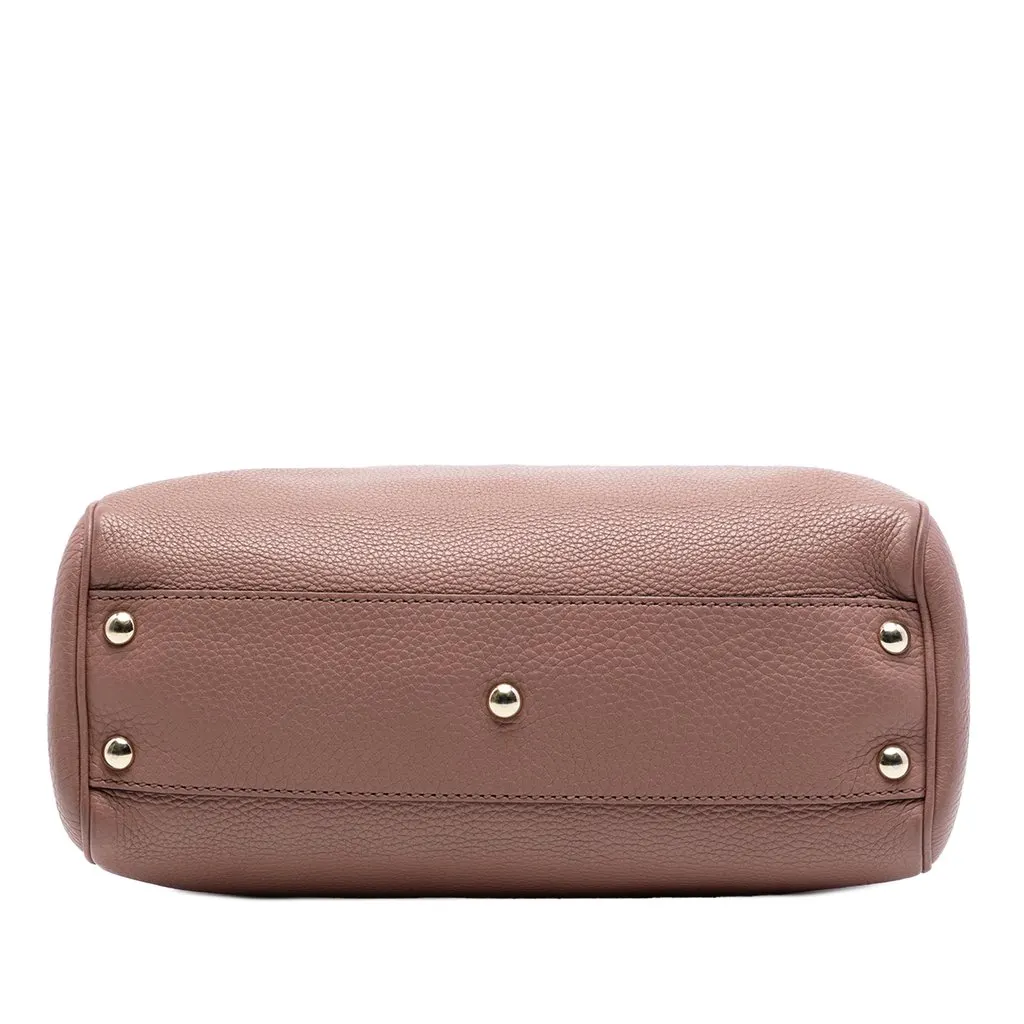 Gucci Small Calfskin Bamboo Shopper Satchel Brown Leather Very good - Inside View
