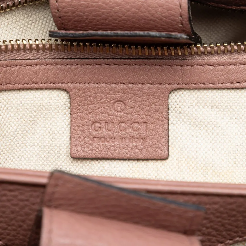 Gucci Small Calfskin Bamboo Shopper Satchel Brown Leather Very good - Box View