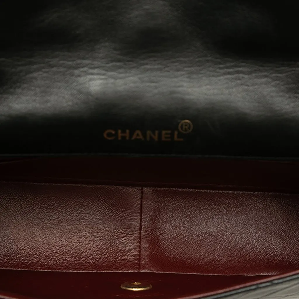 Chanel Medium Lambskin Diana Flap Black Leather Good - Model View