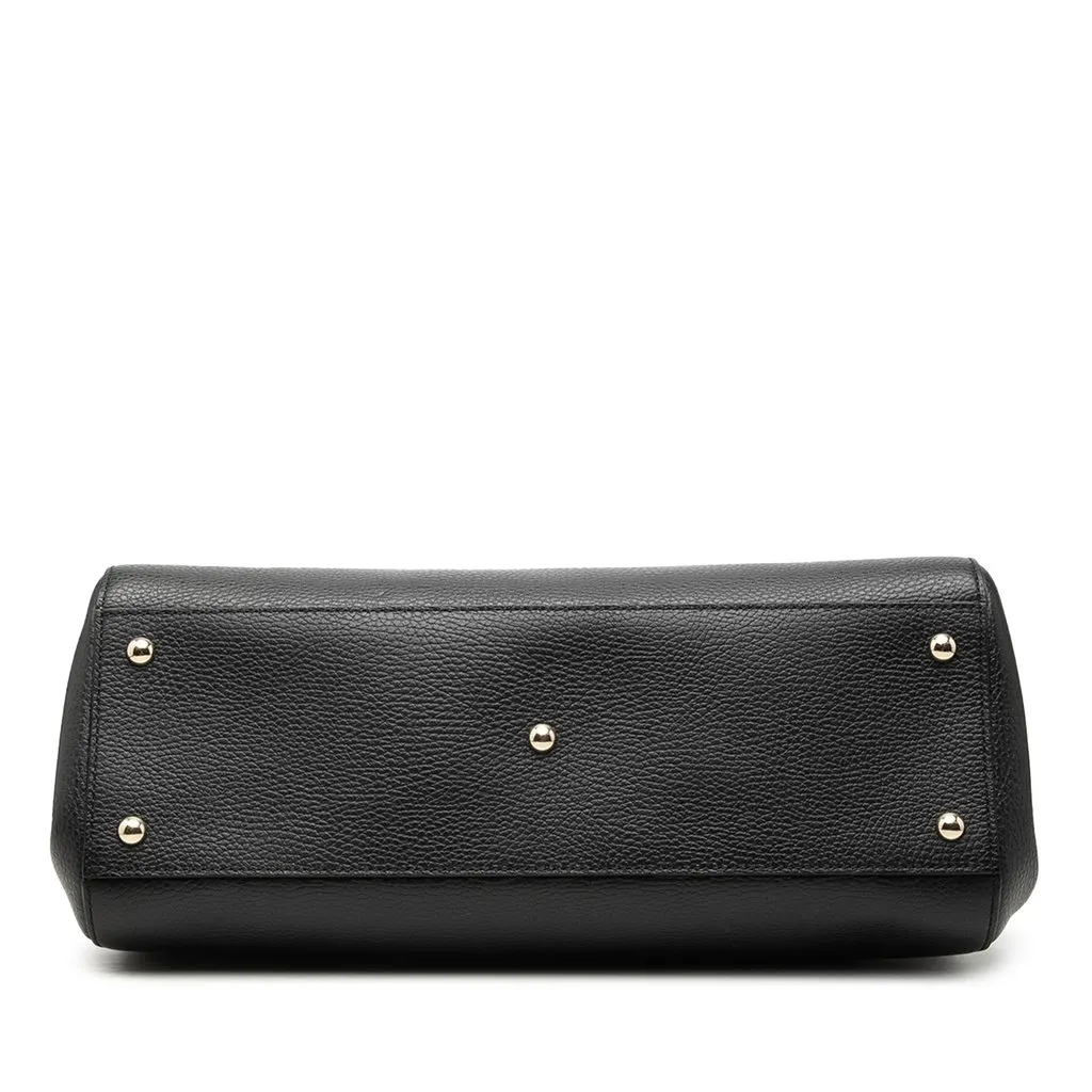 Gucci Dollar Calfskin Lady Satchel Black Leather Very good - Inside View