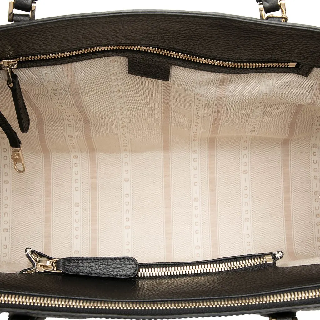 Gucci Dollar Calfskin Lady Satchel Black Leather Very good - Model View
