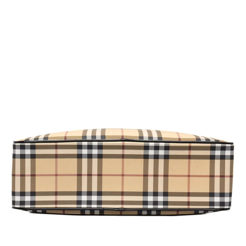 Burberry House Check Coated Canvas Travel Bag Beige Canvas Good - Inside View