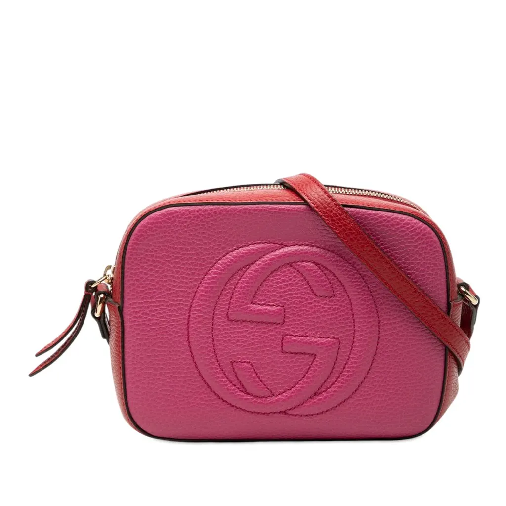 Gucci Small Bicolor Leather Soho Disco Crossbody Pink Leather Very good - Front View