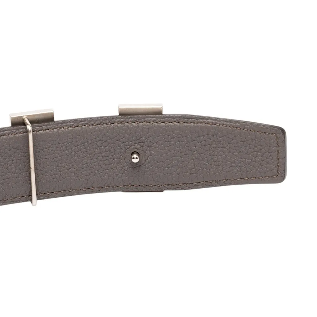 Hermès Swift and Togo Constance H Guillochee Reversible Belt Black Leather Very good - Box View