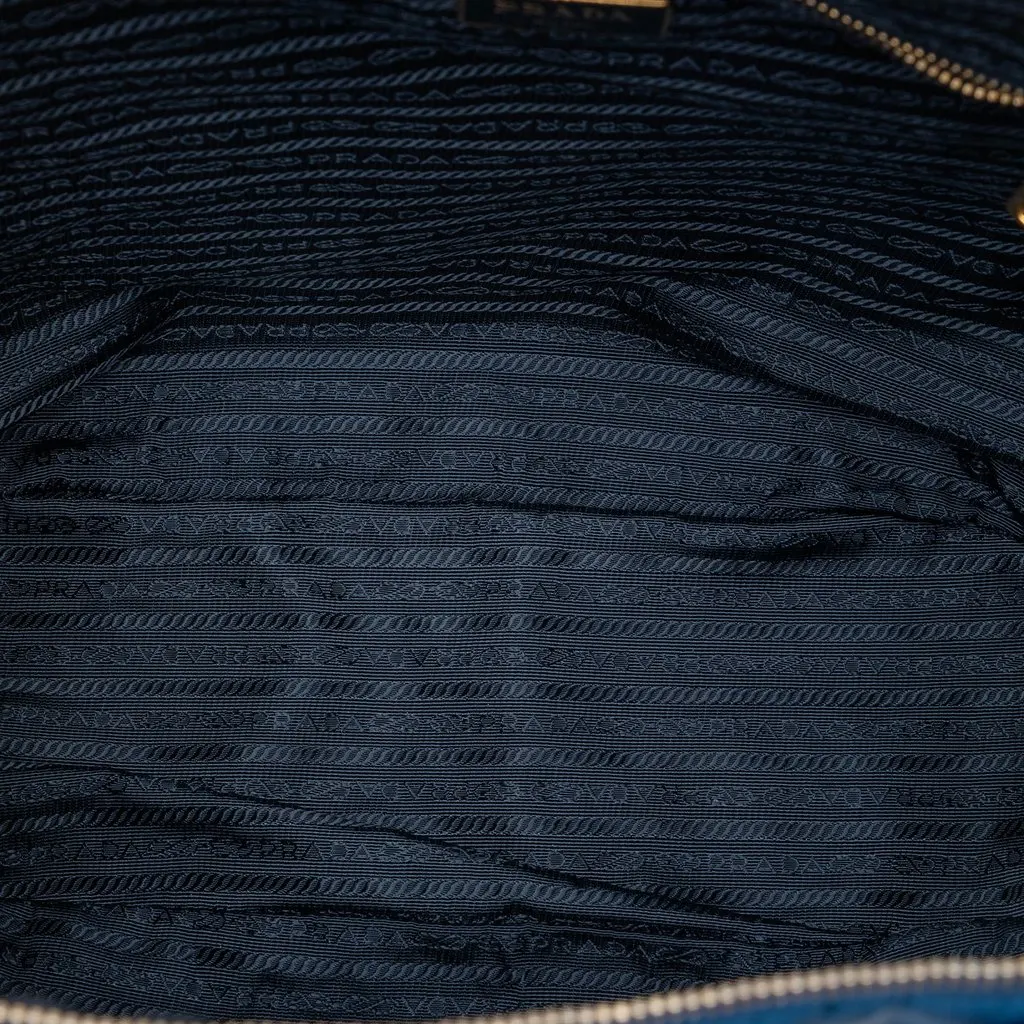 Prada Tessuto Zip Top Convertible Tote Blue Very good - Model View