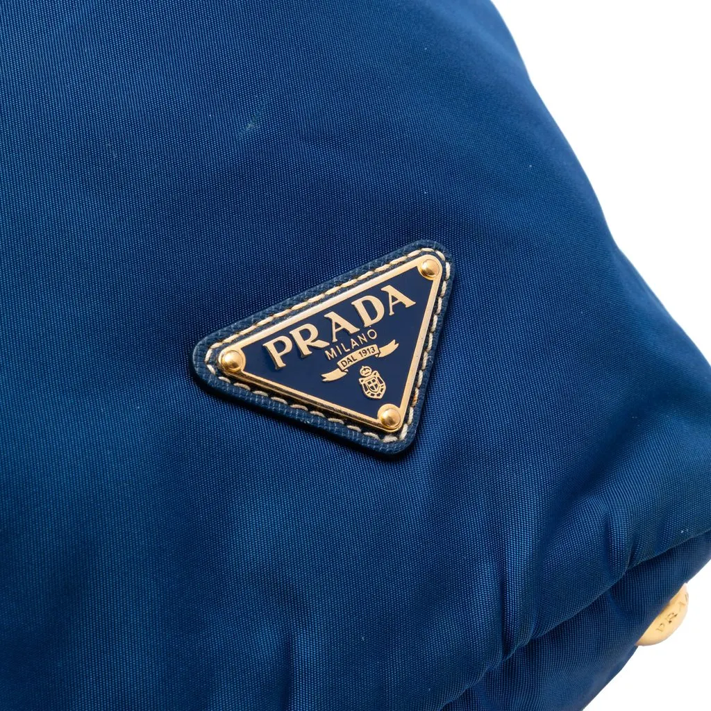 Prada Tessuto Zip Top Convertible Tote Blue Very good - Box View