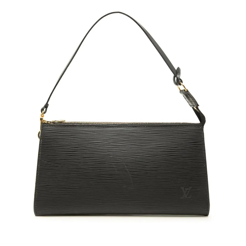 Louis Vuitton Epi Pochette Accessoires Black Leather Good - Front View