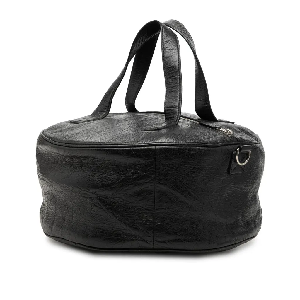 Balenciaga Lambskin Round Arena Air Hobo Black Leather Very good - Back View