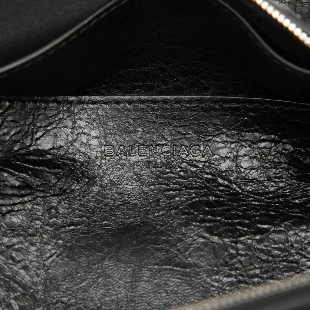 Balenciaga Lambskin Round Arena Air Hobo Black Leather Very good - Box View