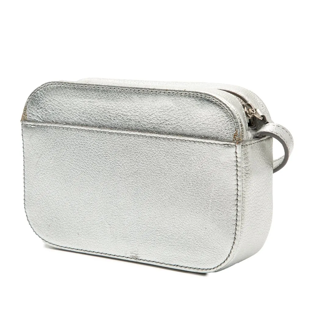 Balenciaga XS Metallic Leather Everyday Camera Bag Silver Leather Very good - Back View
