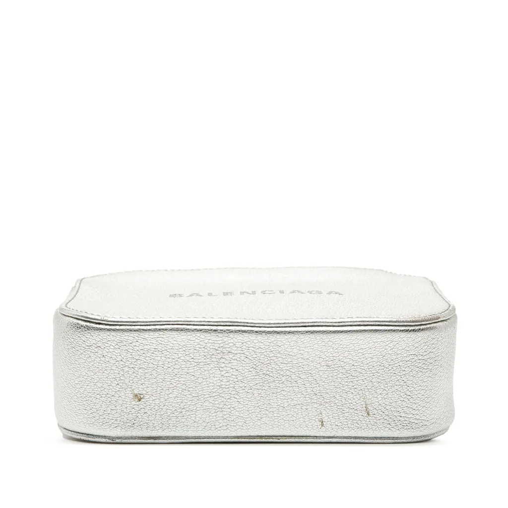 Balenciaga XS Metallic Leather Everyday Camera Bag Silver Leather Very good - Inside View