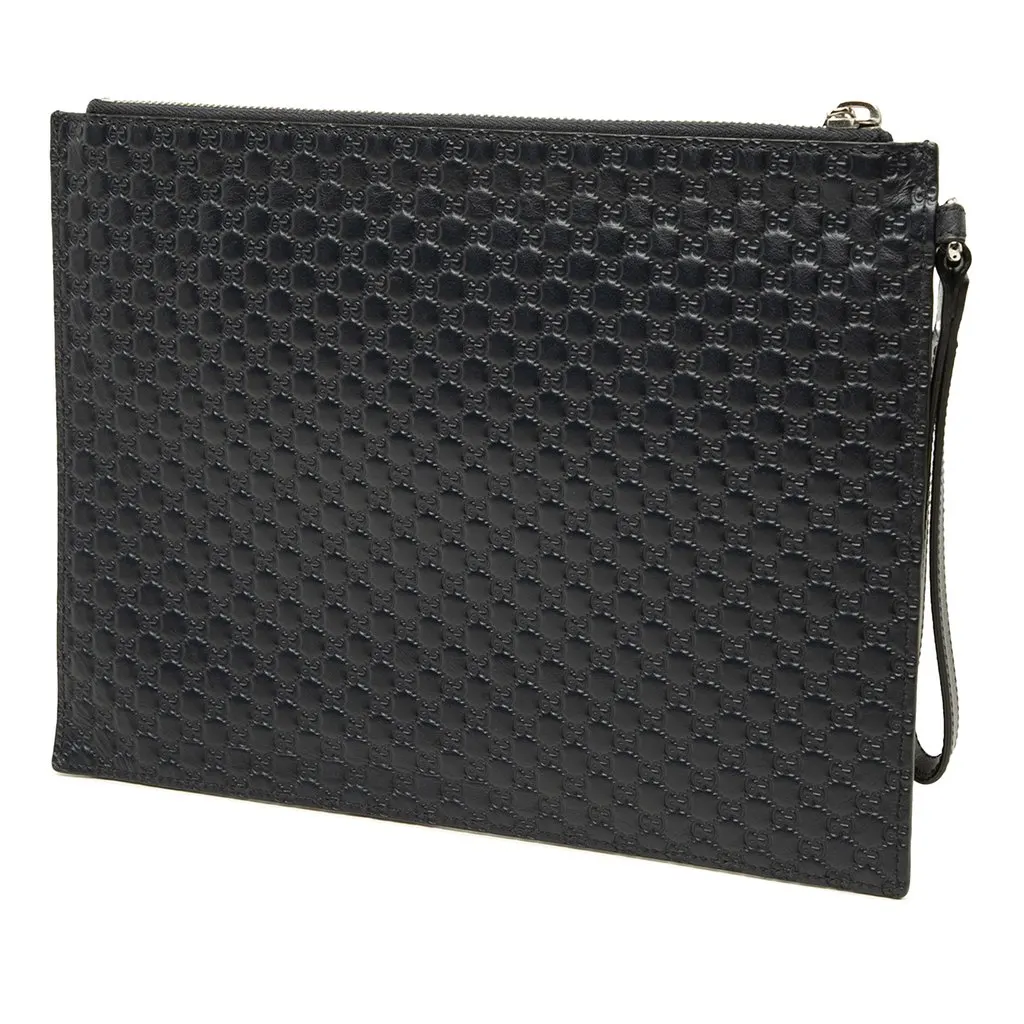 Gucci Microguccissima Clutch Black Leather Very good - Back View