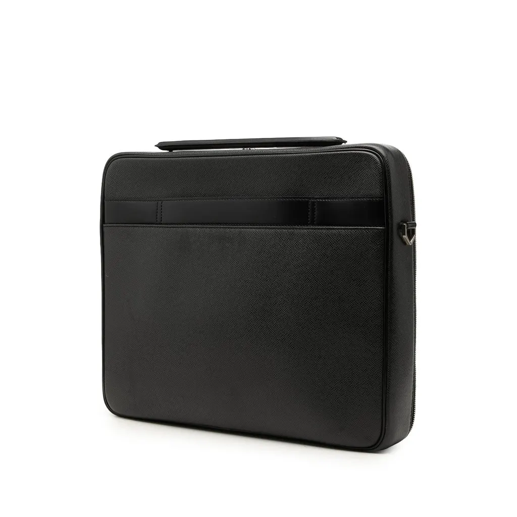Louis Vuitton Taiga Porte Ordinateur Odessa Black Leather Good - Back View
