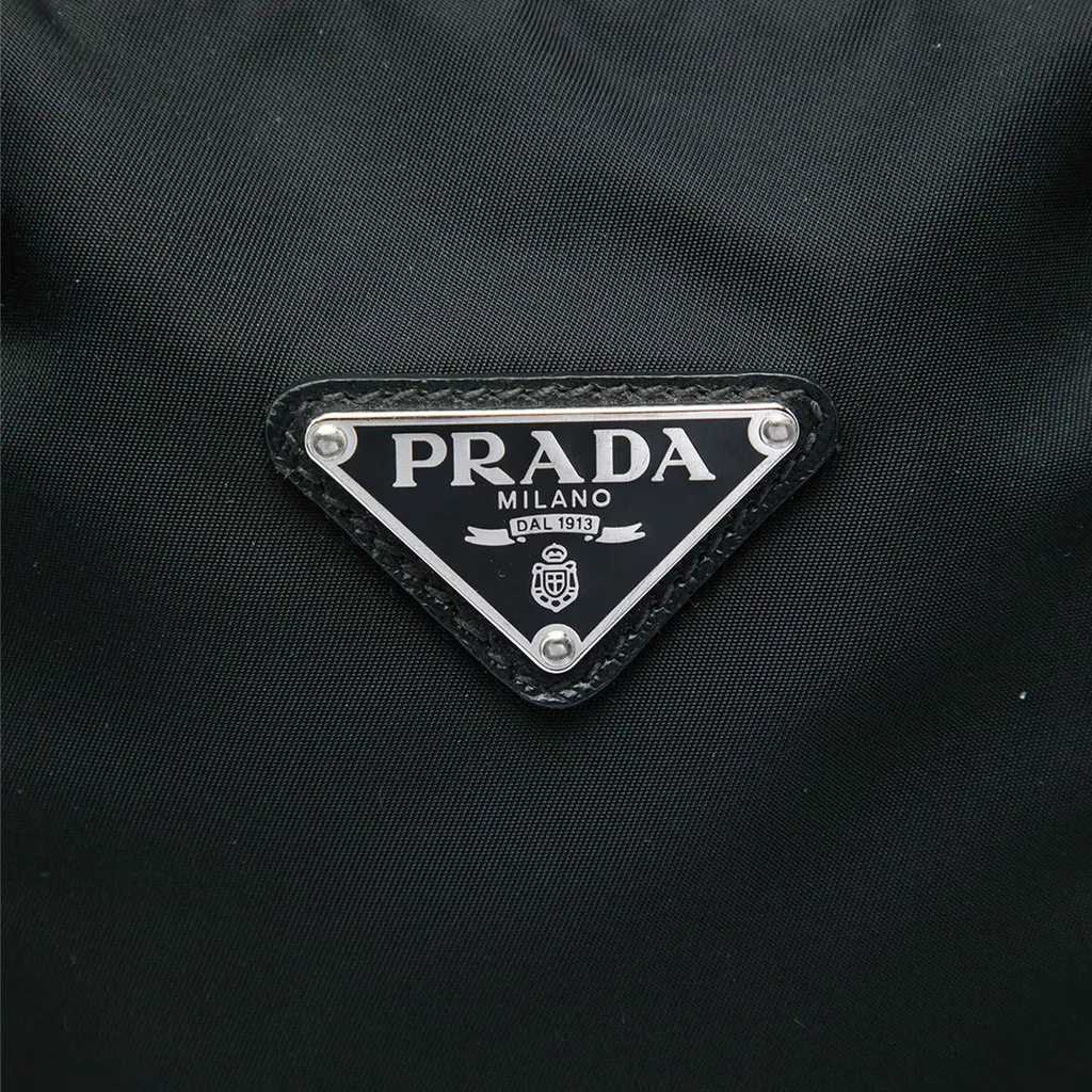Prada Saffiano Trimmed Tessuto Business Bag Black Polyamide Good - Box View