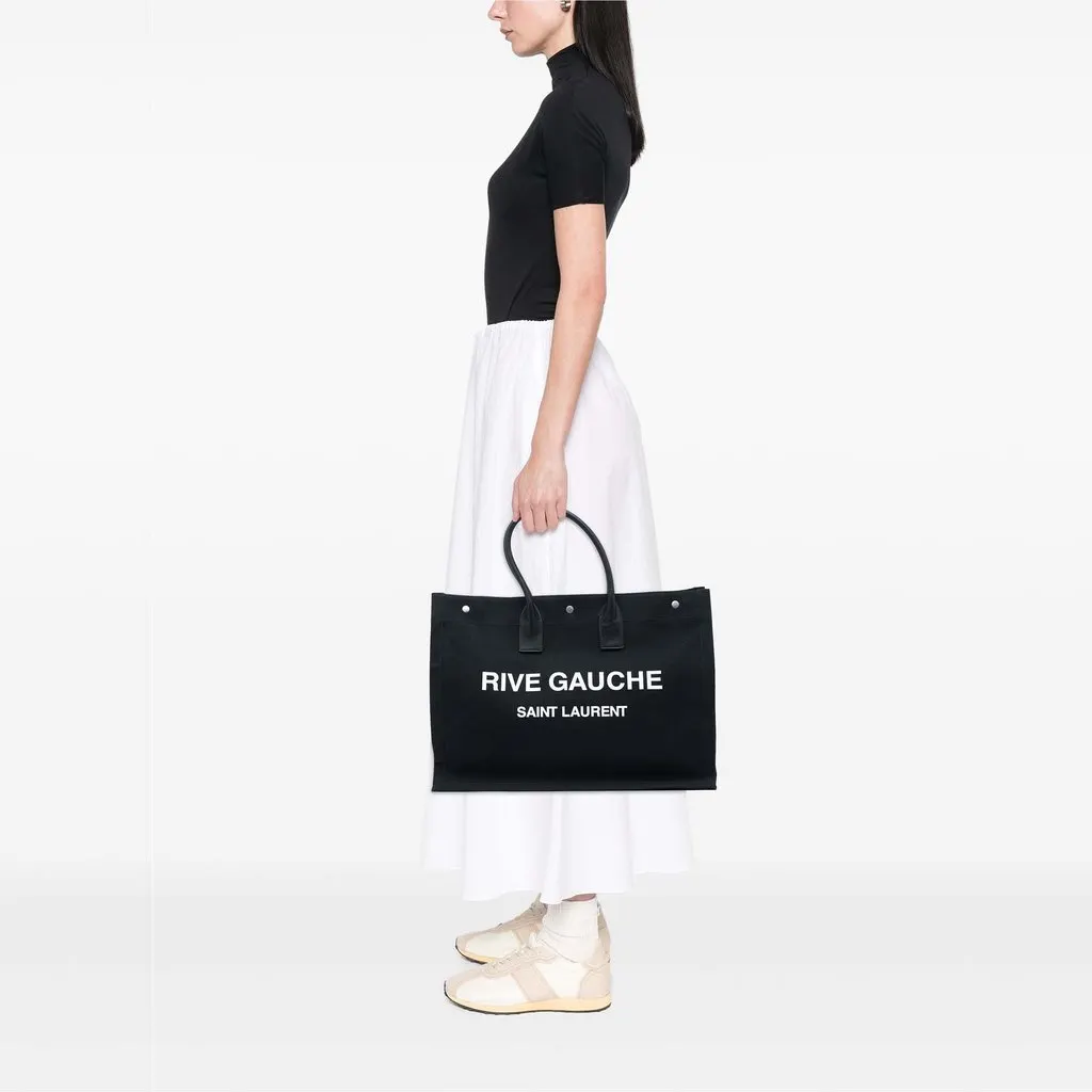 Saint Laurent Large Canvas Rive Gauche Tote Black Very good - Box View
