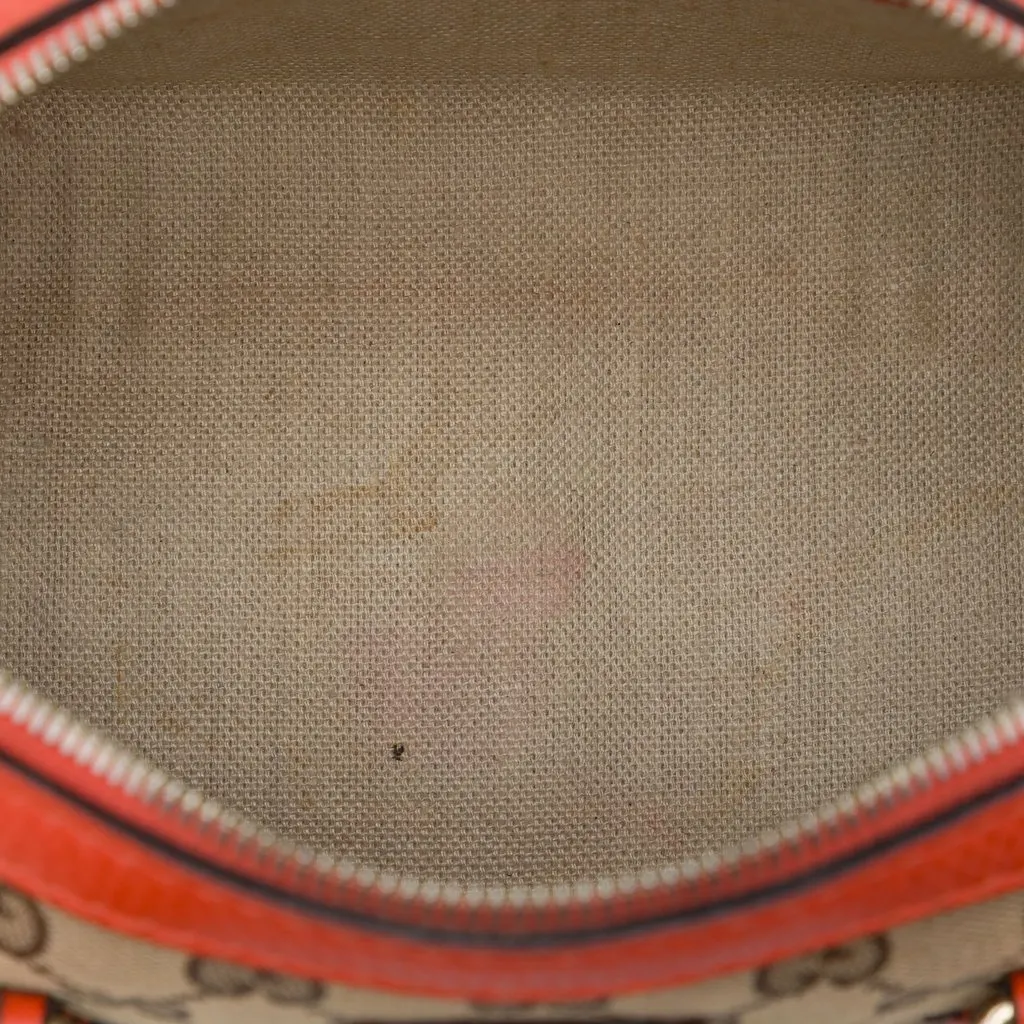 Gucci Small GG Canvas Belted Boston Bag Beige Canvas Good - Model View