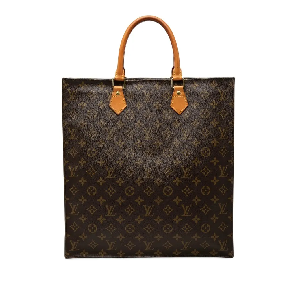 Louis Vuitton Monogram Sac Plat Brown Good - Front View