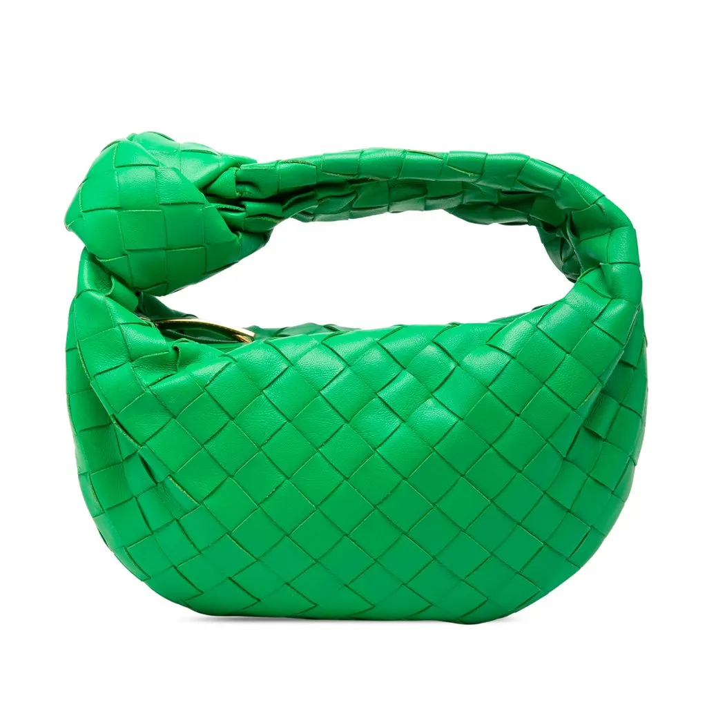 Bottega Veneta Mini Nappa Intrecciato Jodie Green Leather Very good - Front View