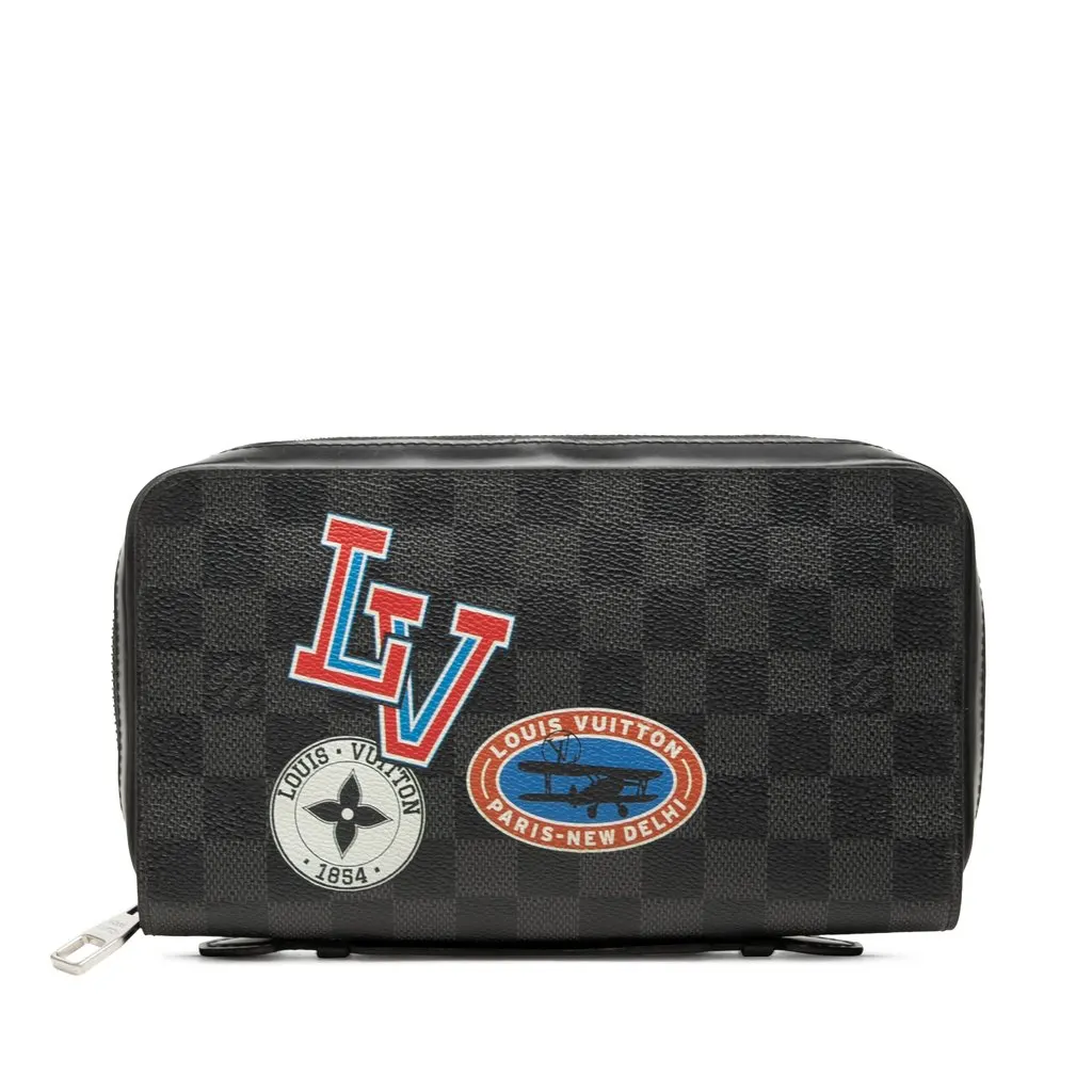 Louis Vuitton Damier Graphite LV League Zippy XL Wallet Black Canvas Very good - Front View