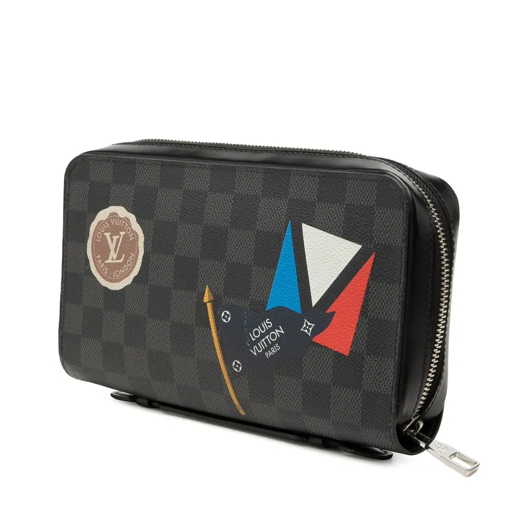 Louis Vuitton Damier Graphite LV League Zippy XL Wallet Black Canvas Very good - Back View