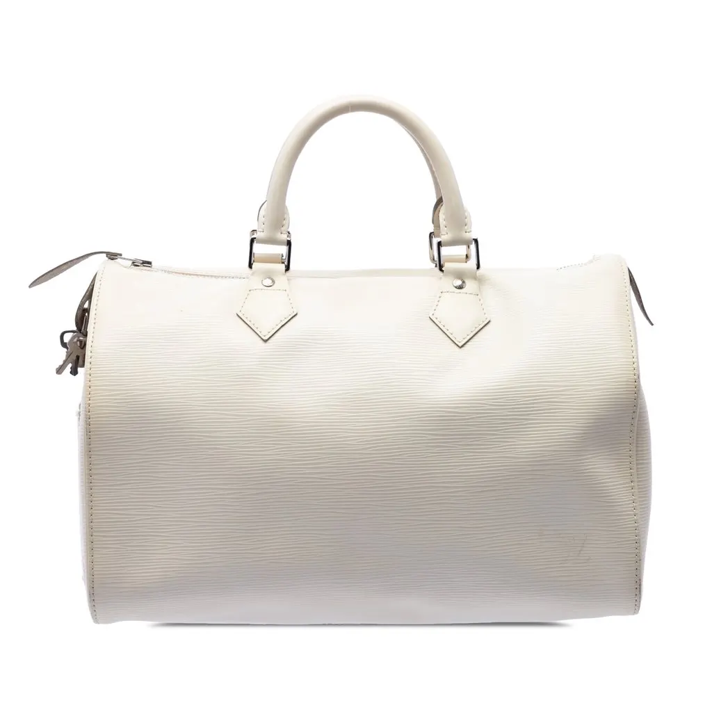 Louis Vuitton Epi Speedy 35 White Leather Very good - Front View