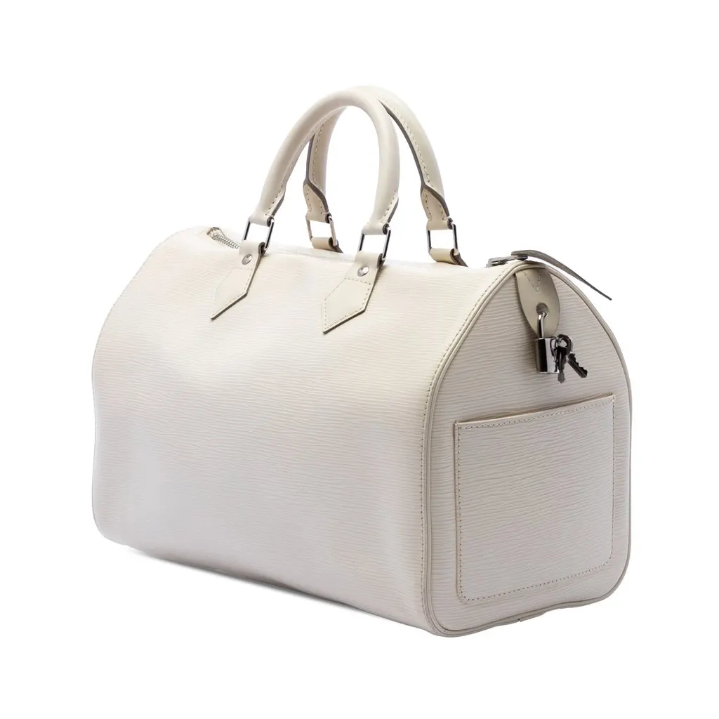 Louis Vuitton Epi Speedy 35 White Leather Very good - Back View