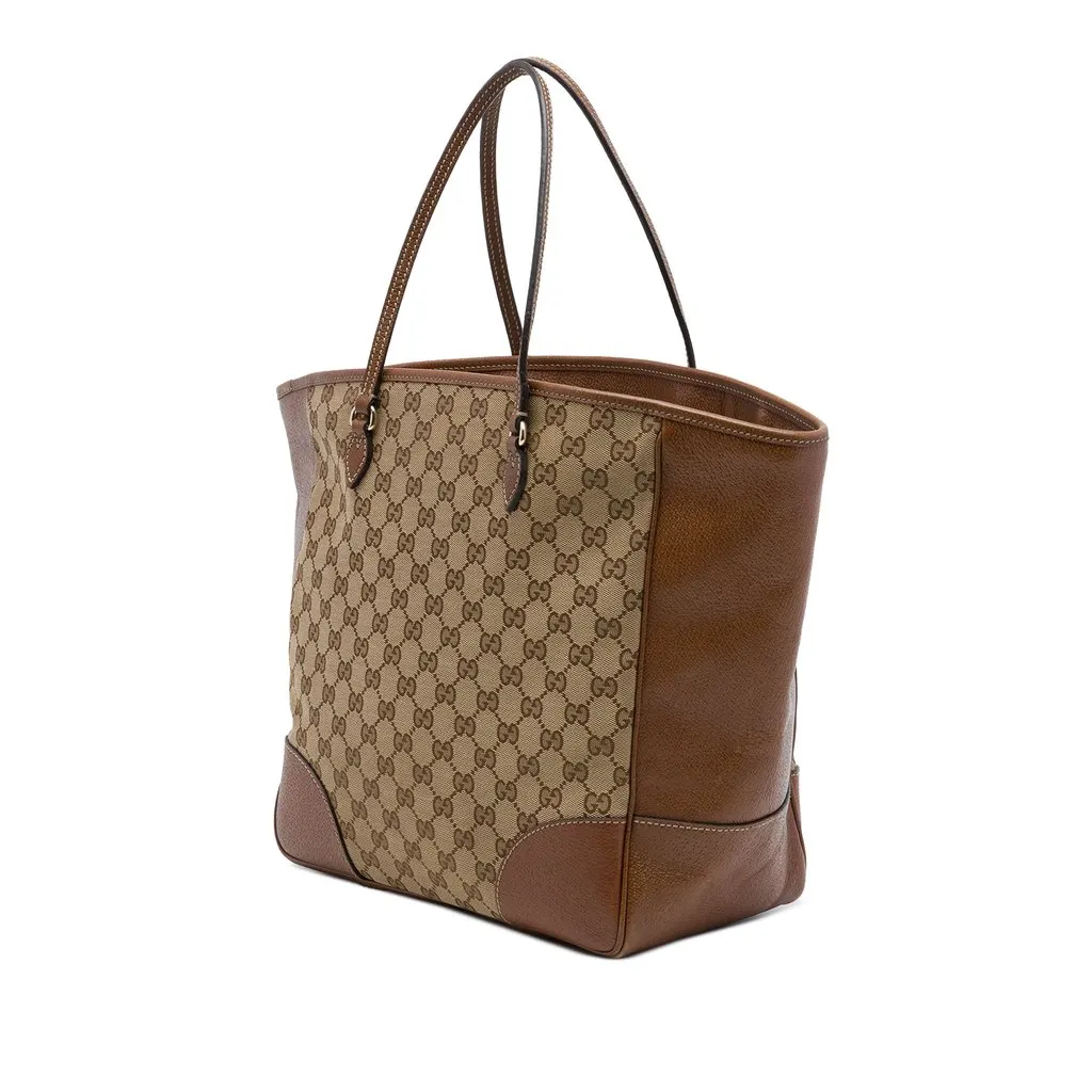 Gucci GG Canvas Bree Tote Beige Canvas Good - Back View