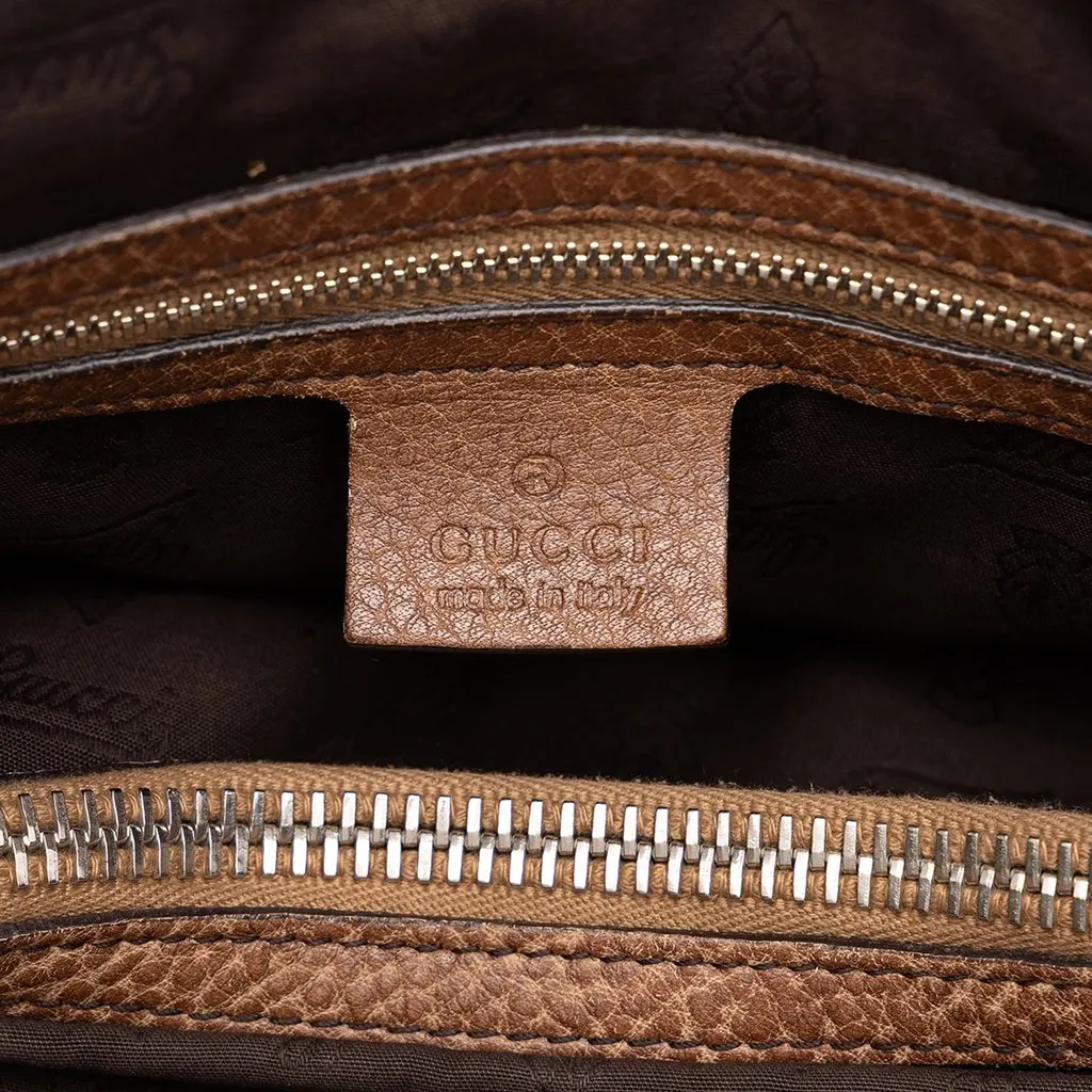 Gucci Medium GG Canvas Bamboo Libeccio Tote Beige Canvas Good - Box View
