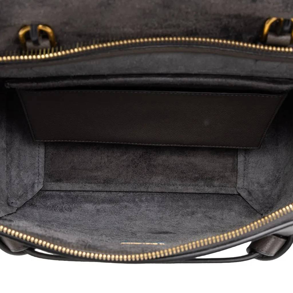 Celine Micro Grained Calfskin Belt Bag Grey Leather Very good - Model View