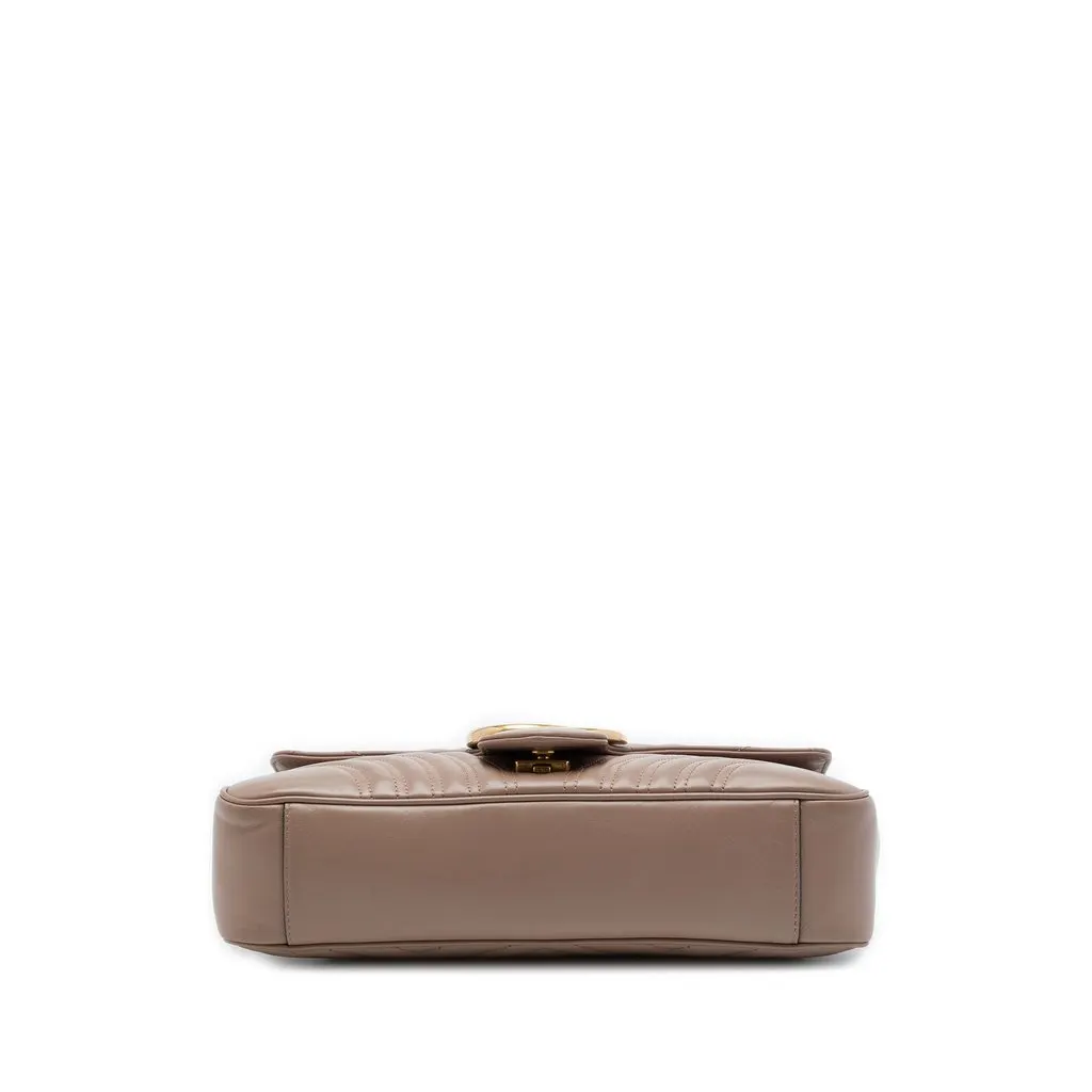 Gucci Large GG Marmont Matelasse Calfskin Shoulder Bag Brown Leather Very good - Inside View