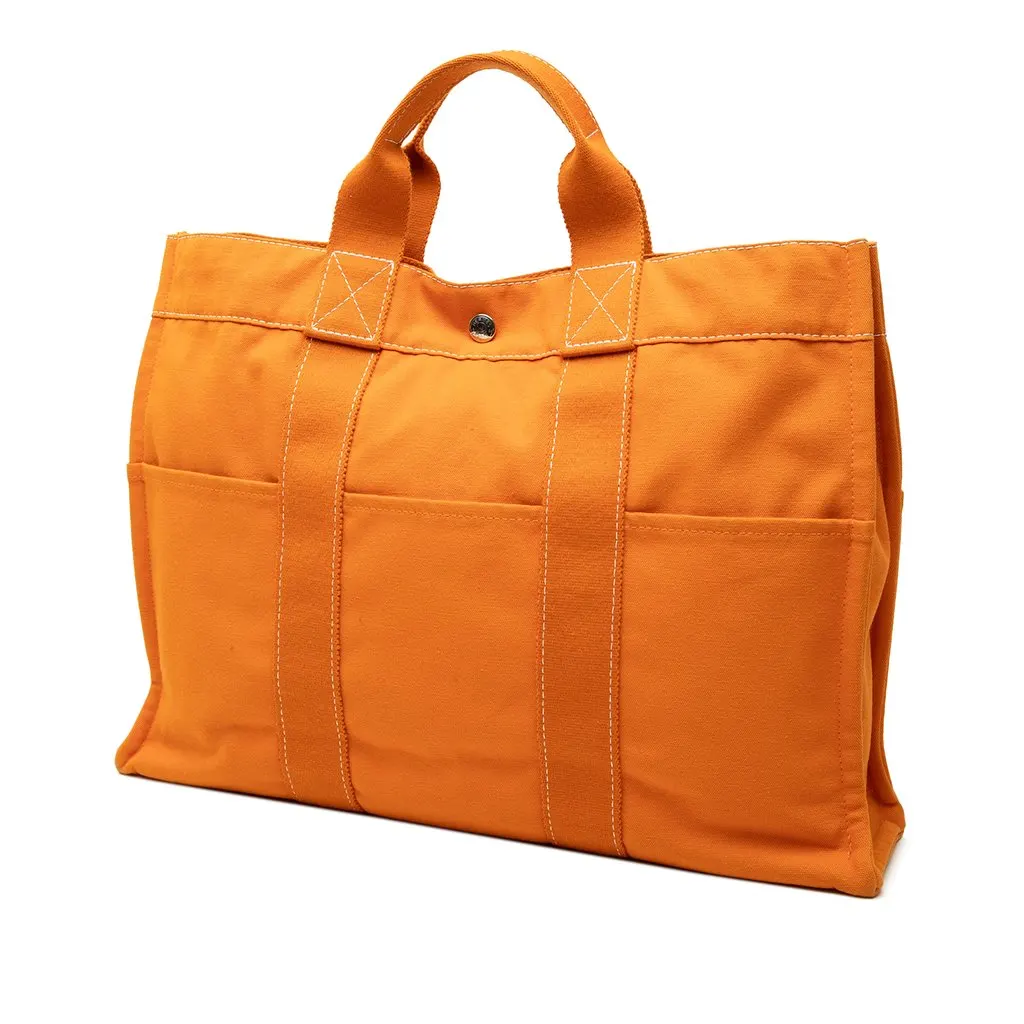 Hermès Canvas Fourre Tout MM Orange Very good - Back View