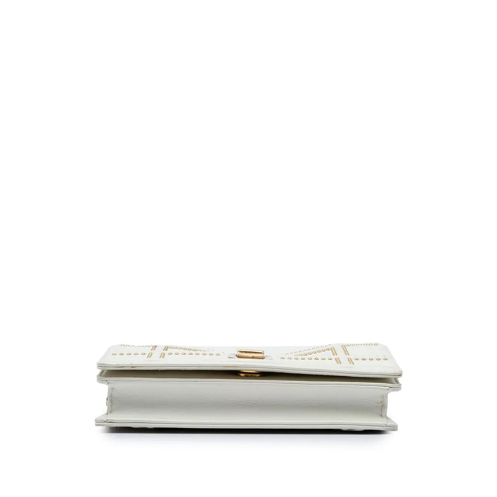 Dior Studded Calfskin Diorama Wallet on Chain White Leather Very good - Inside View