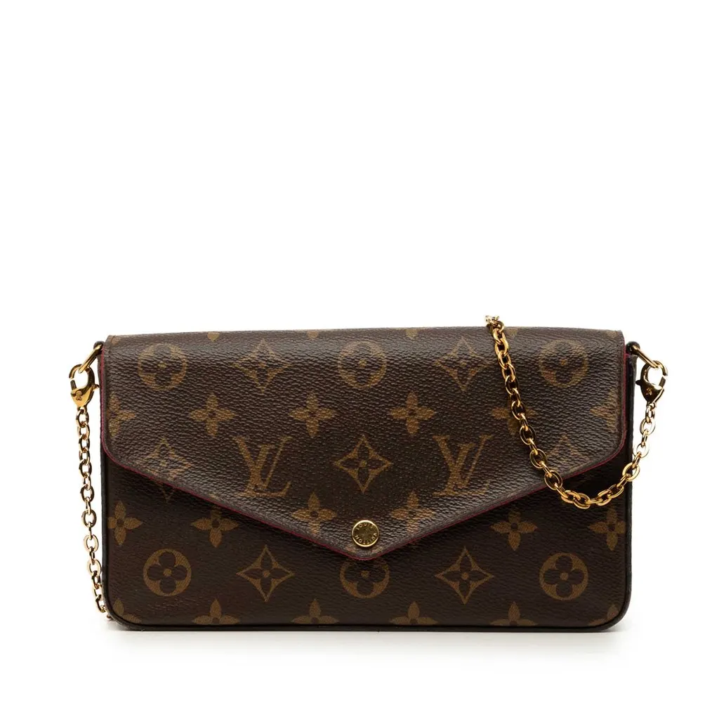 Louis Vuitton Monogram Pochette Felicie Brown Good - Front View