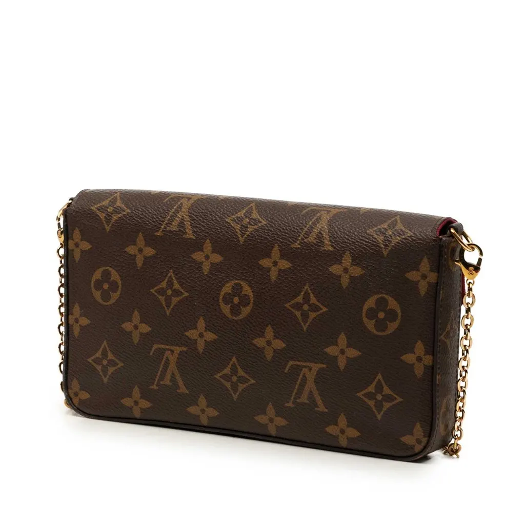 Louis Vuitton Monogram Pochette Felicie Brown Good - Back View
