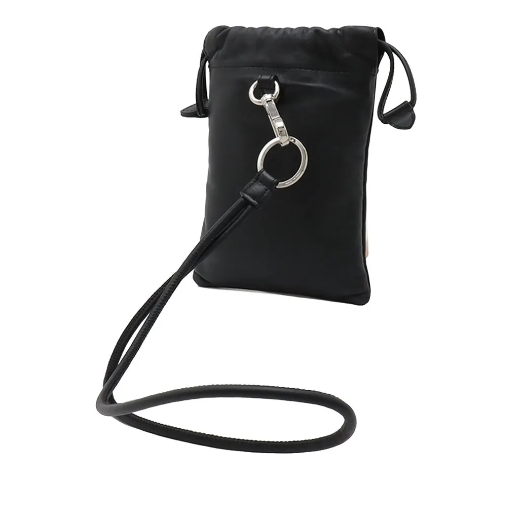 Fendi Nappa Logo Neck Phone Pouch Black Leather Very good - Back View