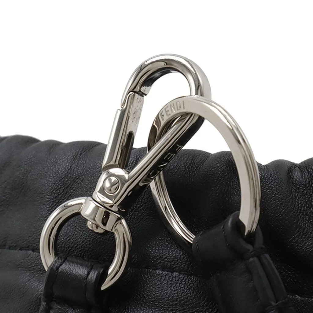 Fendi Nappa Logo Neck Phone Pouch Black Leather Very good - Box View