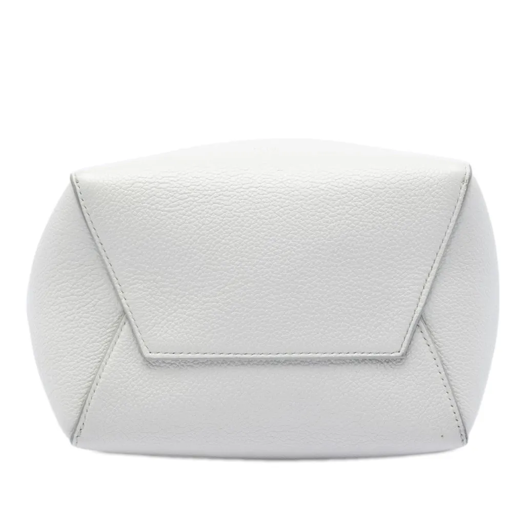 Celine Small Soft Grained Calfskin Seau Sangle Bucket Bag White Leather Very good - Inside View
