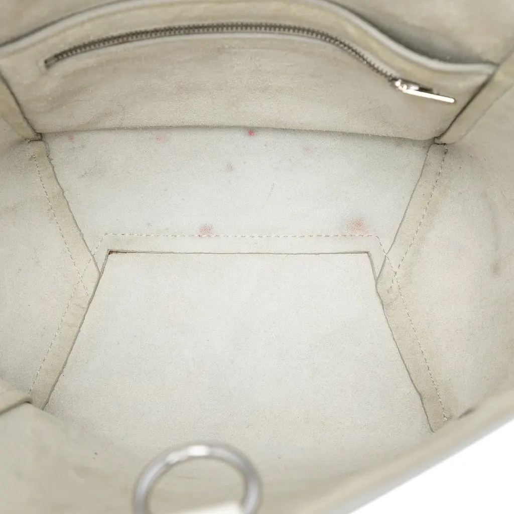 Celine Small Soft Grained Calfskin Seau Sangle Bucket Bag White Leather Very good - Model View
