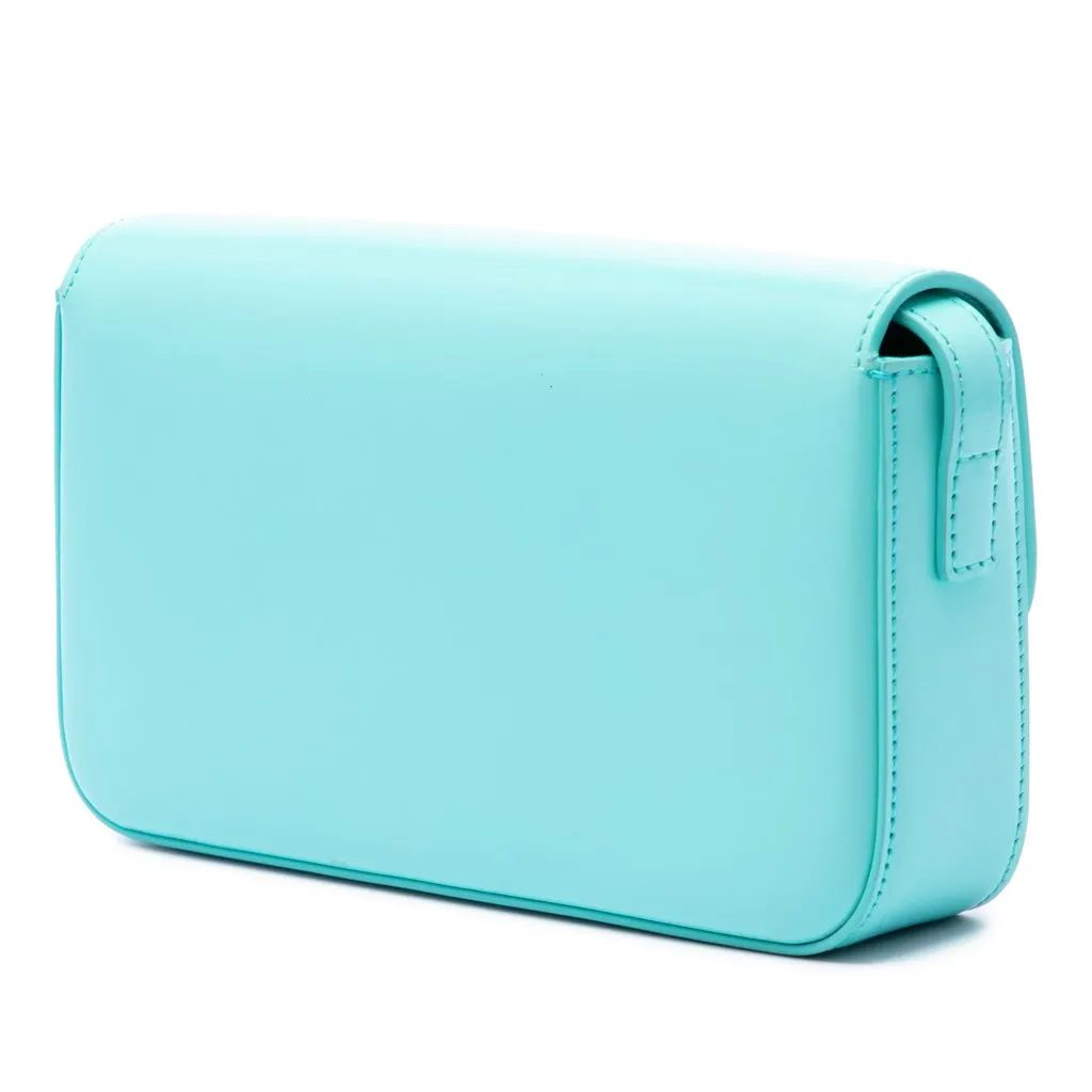 Celine Shiny Calfskin Claude Shoulder Bag Blue Leather Very good - Back View