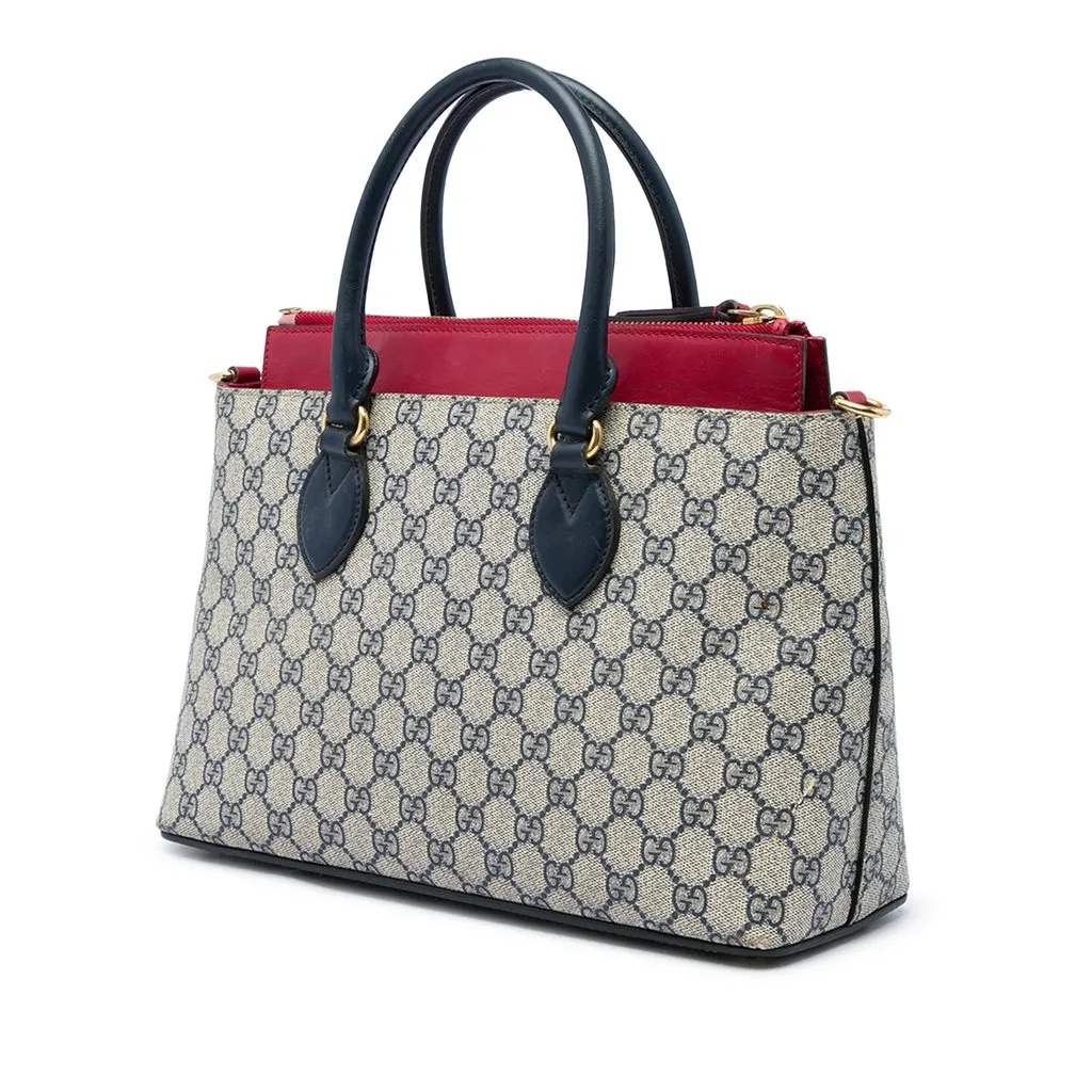 Gucci GG Supreme Linea A Satchel Beige Very good - Back View