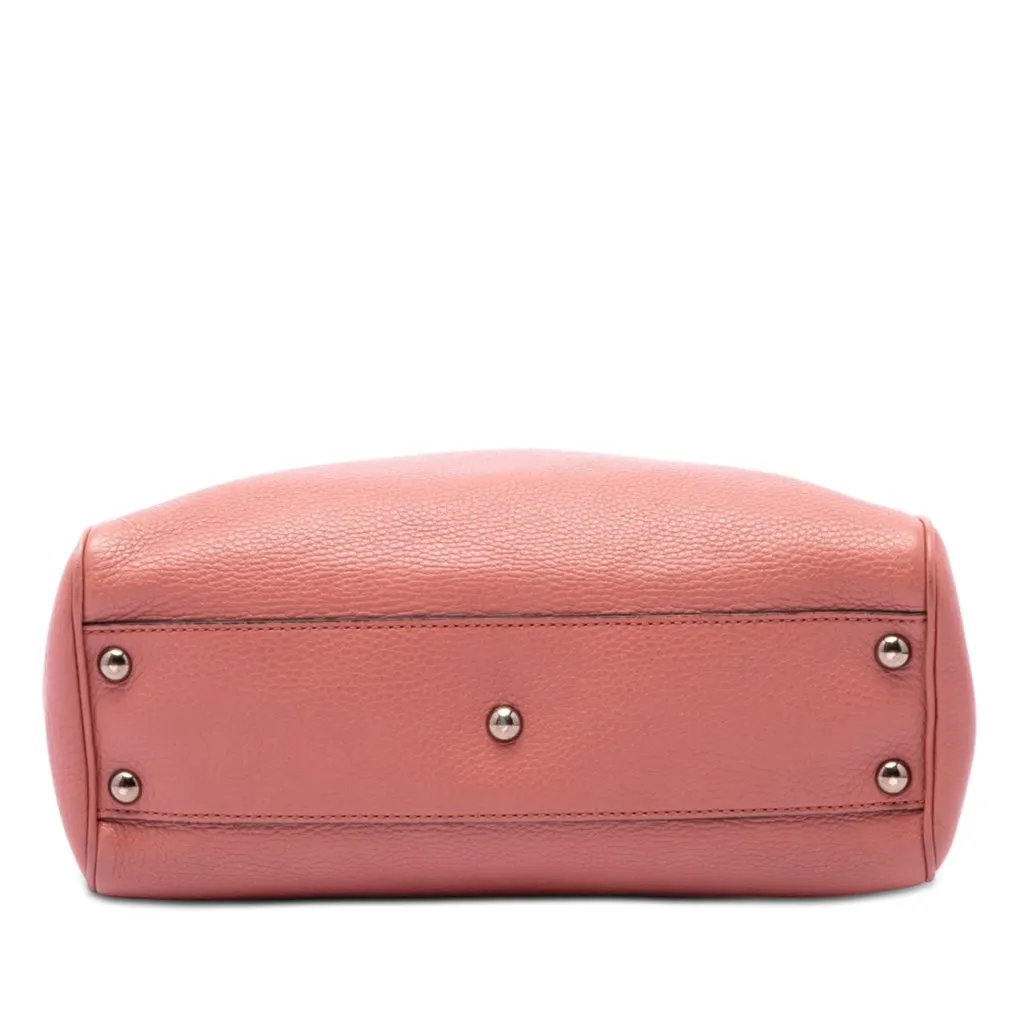 Gucci Small Calfskin Bamboo Shopper Satchel Pink Leather Very good - Inside View
