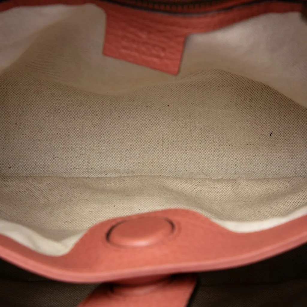 Gucci Small Calfskin Bamboo Shopper Satchel Pink Leather Very good - Model View