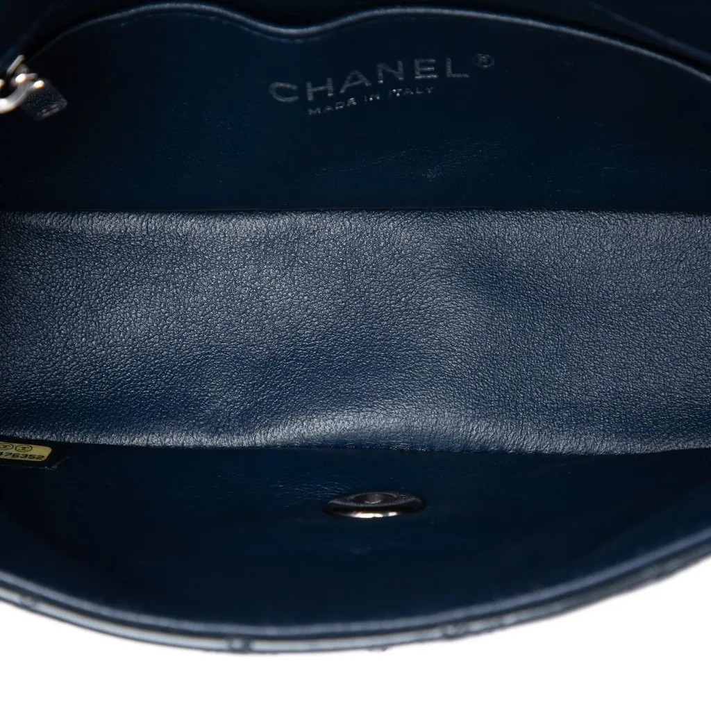 Chanel Mini Rectangular Classic Patent Single Flap Blue Leather Very good - Model View