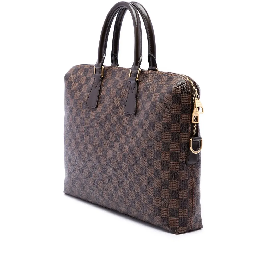 Louis Vuitton Damier Ebene Porte Documents Jour Brown Canvas Very good - Back View
