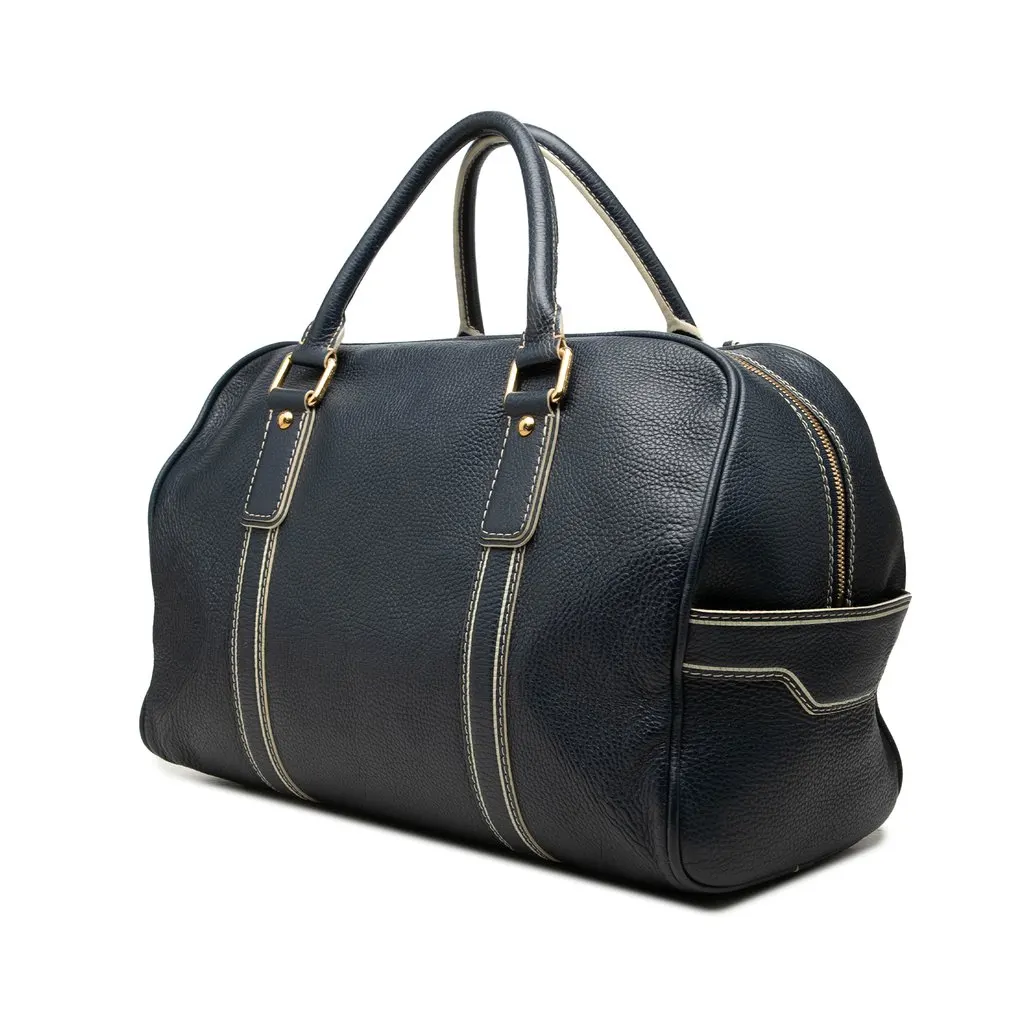 Louis Vuitton Tobago Carryall Blue Leather Good - Back View