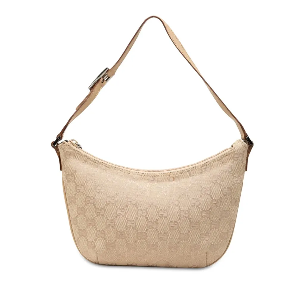 Gucci GG Canvas Shoulder Bag Beige Canvas Very good - Front View