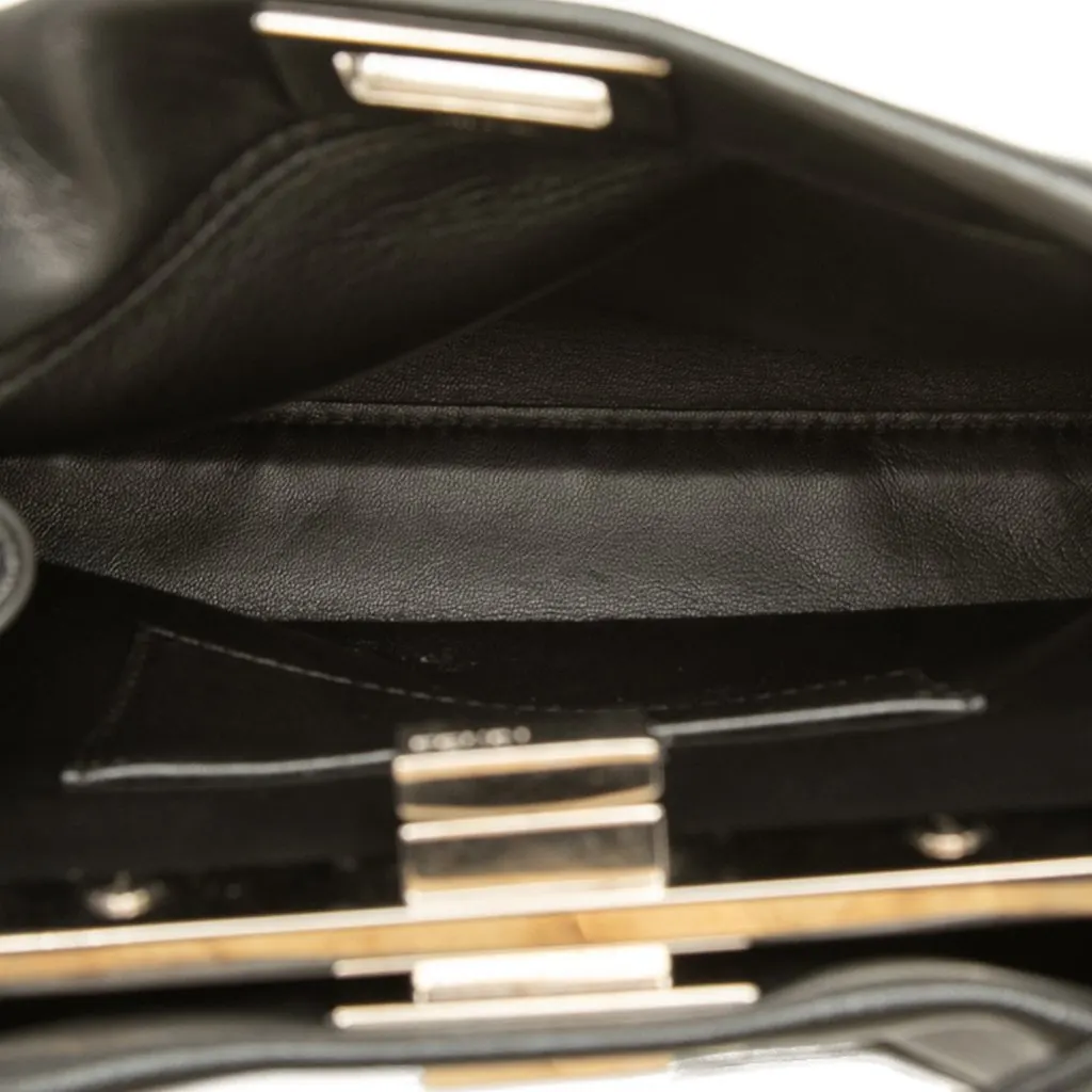Fendi Mini Leather Lace Up Peekaboo Iconic Satchel Black Leather Very good - Model View