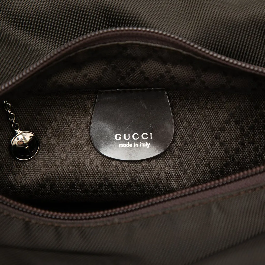 Gucci Nylon Bamboo Handbag Brown Very good - Box View