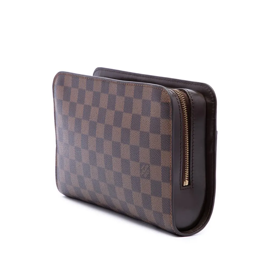 Louis Vuitton Damier Ebene Saint Louis Pochette Brown Canvas Good - Back View