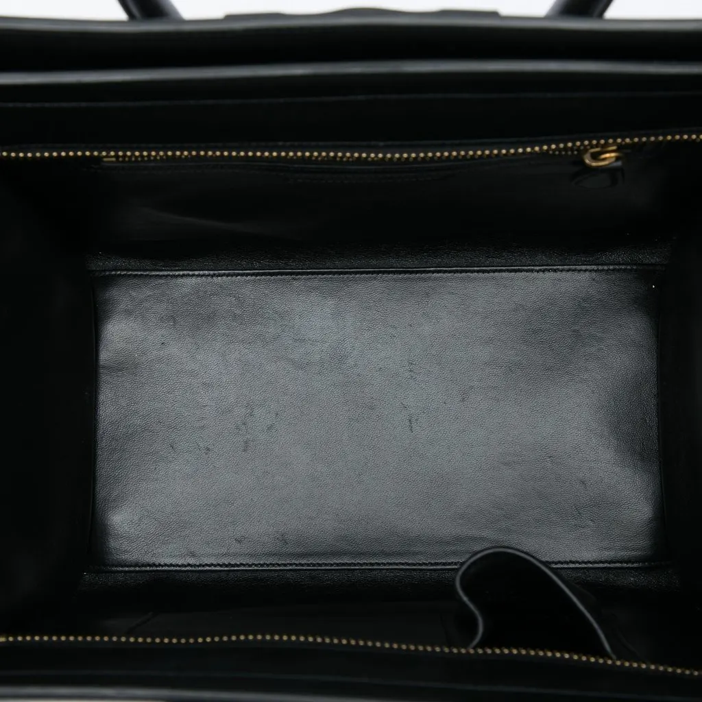 Celine Mini Tricolor Calfskin and Nubuck Luggage Tote Beige Leather Very good - Model View